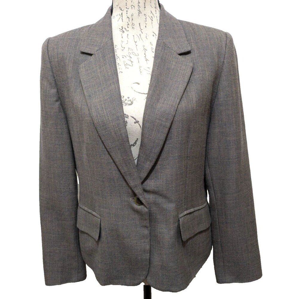 Pendleton Blazer Sz 12P   Wool Blend  Gray  Corp Gore  Career  Designer